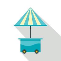 carrinho móvel com ícone de guarda-chuva azul, estilo simples vetor