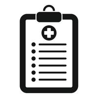 vetor simples do ícone da área de transferência do paciente. saúde familiar