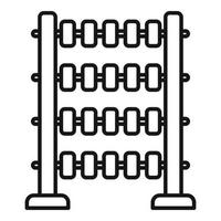 vetor de contorno do ícone do ábaco chinês. calculadora matemática