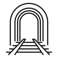 vetor de contorno do ícone do túnel ferroviário. ver entrada