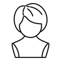 vetor de contorno do ícone de peruca traseira. estilo de cabeça