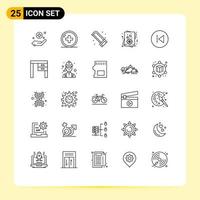 25 ícones criativos, sinais modernos e símbolos de setas, cartão de dia dos namorados mecânico, elementos de design de vetores editáveis