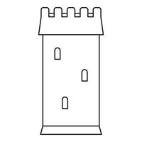 antigo ícone da torre de batalha, estilo de estrutura de tópicos vetor
