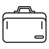 vetor de contorno de ícone de maleta de laptop. mala de viagem