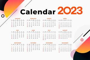 modelo de calendário de ano novo de 2023 em estilo moderno vetor