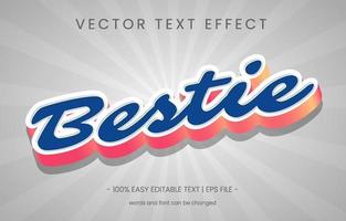 painel de estilo gráfico de efeito de texto bestie vetor