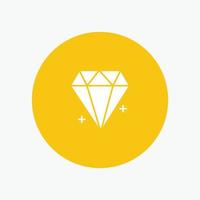 diamante comércio eletrônico jóias jóia glifo branco ícone vetor