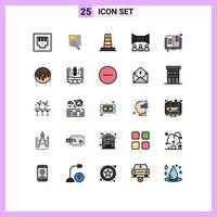 25 ícones criativos sinais modernos e símbolos de leitura de elementos de design de vetores editáveis de livro de tecnologia aberta