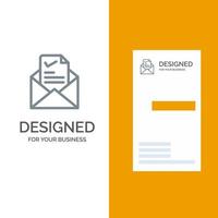 trabalho de e-mail carrapato bom design de logotipo cinza e modelo de cartão de visita vetor