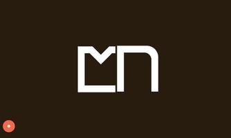 letras do alfabeto iniciais monograma logotipo mn, nm, m e n vetor