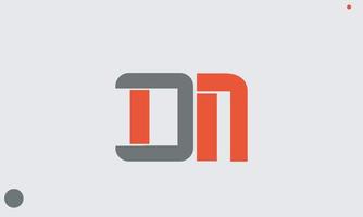 letras do alfabeto iniciais monograma logotipo dn, nd, d e n vetor