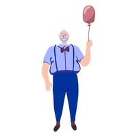 homem idoso com um balão. aniversário, aniversário vetor