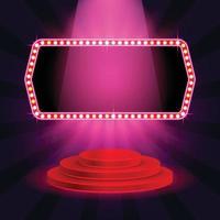 palco do pódio com cinema e holofote rosa vetor