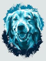 ilustração vetorial de cabeça de cachorro azul vetor