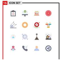 conjunto de 16 sinais de símbolos de ícones de interface do usuário modernos para símbolos de transporte simbolismo de laboratório ouro pacote editável de elementos de design de vetores criativos