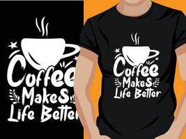 design de camiseta de café vetor