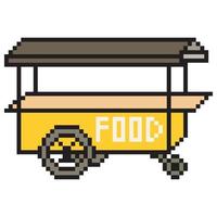 arte de pixel de carrinho de comida de rua isolada no fundo branco. ilustração vetorial vetor