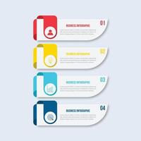 processo de template.business de design infográfico com 4 etapas. elementos vetoriais de linha fina para apresentação vetor