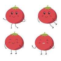 definir ilustração vetorial de desenhos animados de tomate vetor