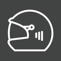 ícone invertido de linha de capacete vetor