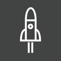 ícone invertido de linha de foguete espacial vetor