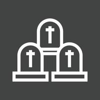 ícone invertido da linha do cemitério vetor