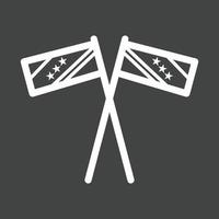 ícone invertido de linha de bandeiras vetor