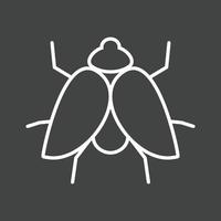 linha invertida ícone de mosca vetor