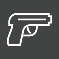 ícone invertido de linha de pistola vetor