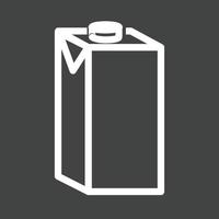ícone invertido de linha de caixa de leite vetor