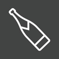 ícone invertido de linha de garrafa de champanhe vetor