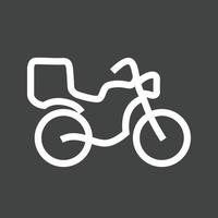 ícone invertido de linha de bicicleta vetor