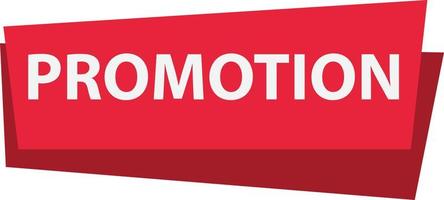 ícone de banner de oferta de promoção em fundo branco. promoção de bandeira vermelha. estilo plano. vetor