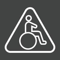 ícone invertido da linha da zona para deficientes vetor