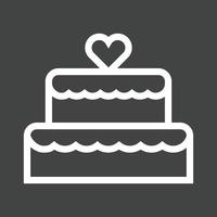 bolo de casamento i linha ícone invertido vetor