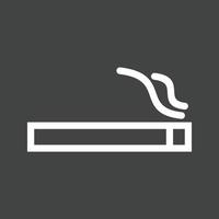 ícone invertido de linha de sinal de cigarro vetor