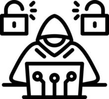 design de ícone de vetor de ataque cibernético