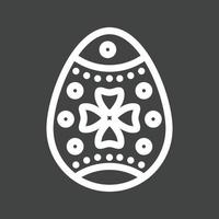 ovo de páscoa ícone invertido de linha vetor