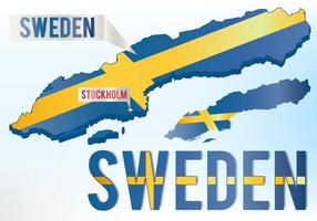 Mapa da bandeira da Suécia vetor