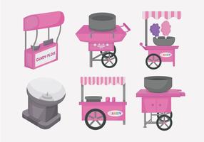 Candy Floss Cart Ilustração vetorial vetor