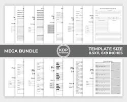 receita em branco de cogumelo pacote interior kdp, modelo de design exclusivo de livro de registros de chamadas telefônicas vetor