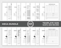 livro de registro de temperatura de pacote interior kdp, modelo de design exclusivo de livro de registro voluntário vetor