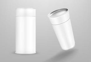 tubo de papel branco, caixa de cilindro de papelão vetor