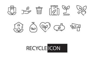 reciclar ícone design ilustração vetorial natureza salvar e ícone de elemento natural vetor