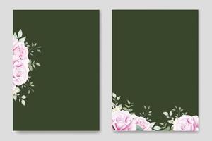 lindas rosas florais flores modelo de cartão de convite de casamento vetor
