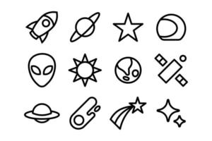conjunto de design de ícone do espaço vetor