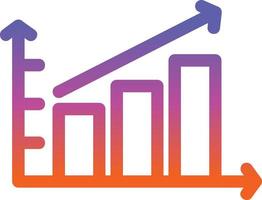 design de ícone vetorial de gráfico de barras crescente vetor