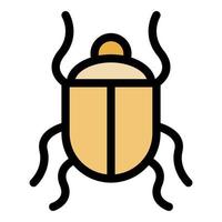 vetor de contorno de cor de ícone de escaravelho selvagem