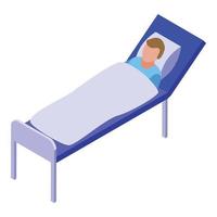 vetor isométrico de ícone de hospitalização de cama. saúde médica