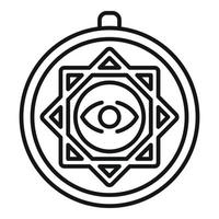 vetor de contorno do ícone do amuleto do japão. amuleto japonês